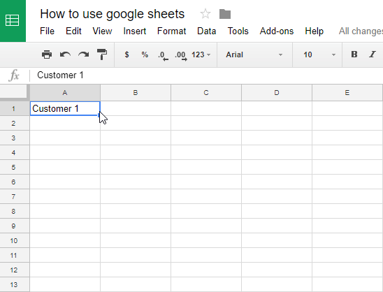 перетаскивание ячеек в Google таблице